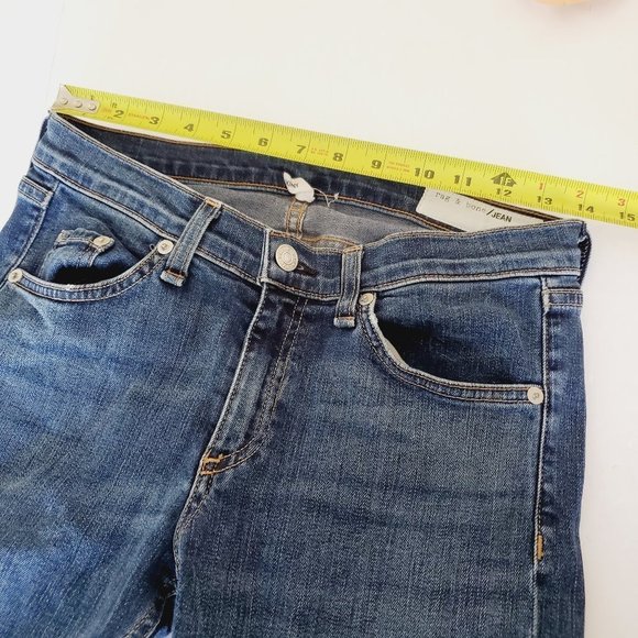 RAG & BONE Blue Distressed Skinny Jeans - Picture 9 of 11